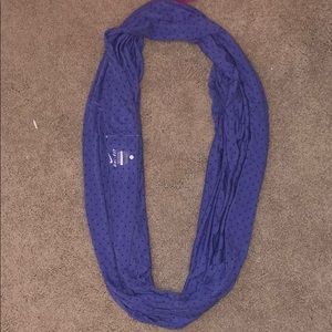 purple polka dotted infinity scarf